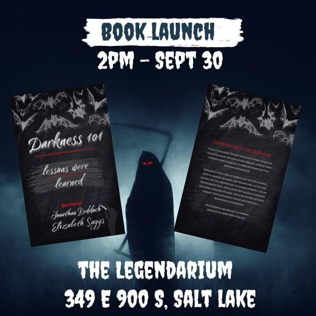 Book Launch, 2PM September 30- Darkness 101: Lessons Were Learned